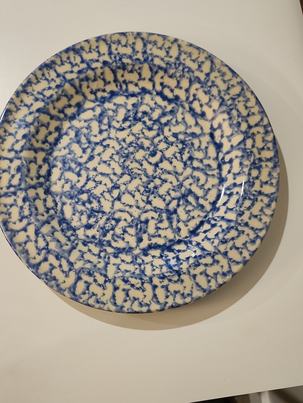 VINTAGE Blue Splatter Dinner Plate - Classic Home Art Gerald E Henn Set Of 4